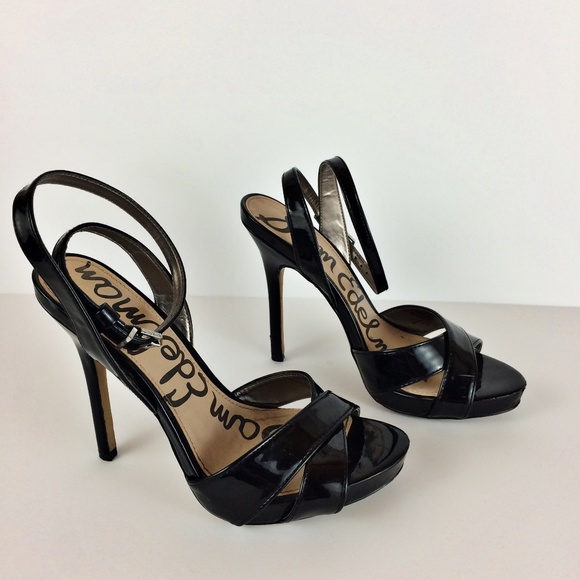 Sam Edelman Shoes - Sam Edelman Black Strappy Patent Heels Sz 7.5